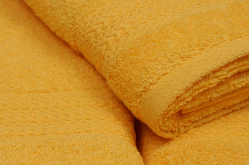 Hobby Håndkle Set om 3 - Mørkegul - Tekstiler - Tekstiler baderom - Håndklær