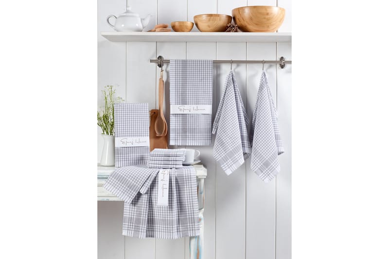 Lympne Vaskeklut 10-pk - Grå/Hvit - Håndklær