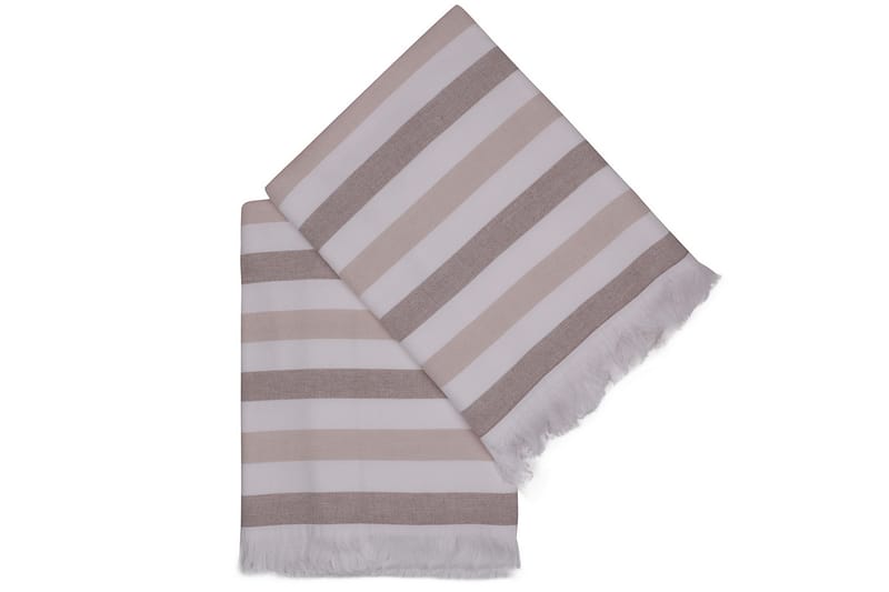 Ashburton Strandhåndkle 2-pk - Brun/Hvit - Håndklær og badehåndkle - Strandhåndkle & strandbadelaken