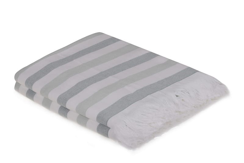 Ashburton Strandhåndkle 2-pk - Grønn/Hvit - Håndklær og badehåndkle - Strandhåndkle & strandbadelaken