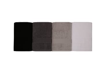 Hobby Badehåndkle 70x140 cm 4-pk - Hvit/Grå/Mørkegrå/Svart - Tekstiler - Tekstiler baderom - Håndklær og badehåndkle