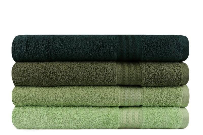 Hobby Badehåndkle 70x140 cm 4-pk - Grønn - Tekstiler - Tekstiler baderom - Håndklær og badehåndkle