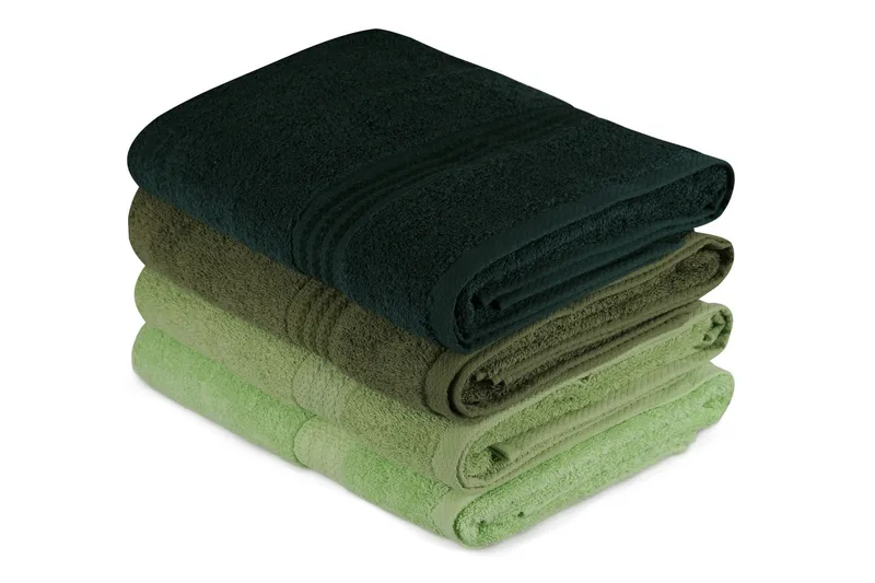 Hobby Badehåndkle 70x140 cm 4-pk - Grønn - Tekstiler - Tekstiler baderom - Håndklær og badehåndkle