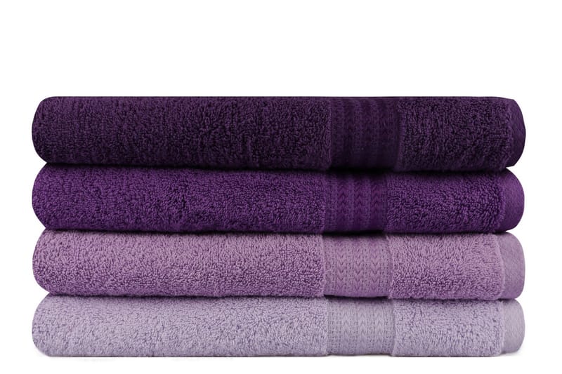 Hobby Badehåndkle 70x140 cm 4-pk - Lilla - Tekstiler - Tekstiler baderom - Håndklær og badehåndkle