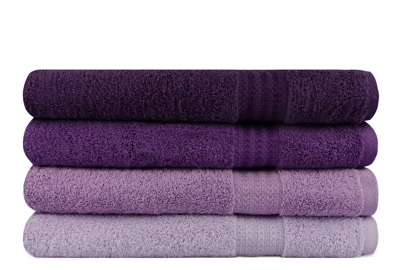 Hobby Badehåndkle 70x140 cm 4-pk - Lilla - Tekstiler - Tekstiler baderom - Håndklær og badehåndkle