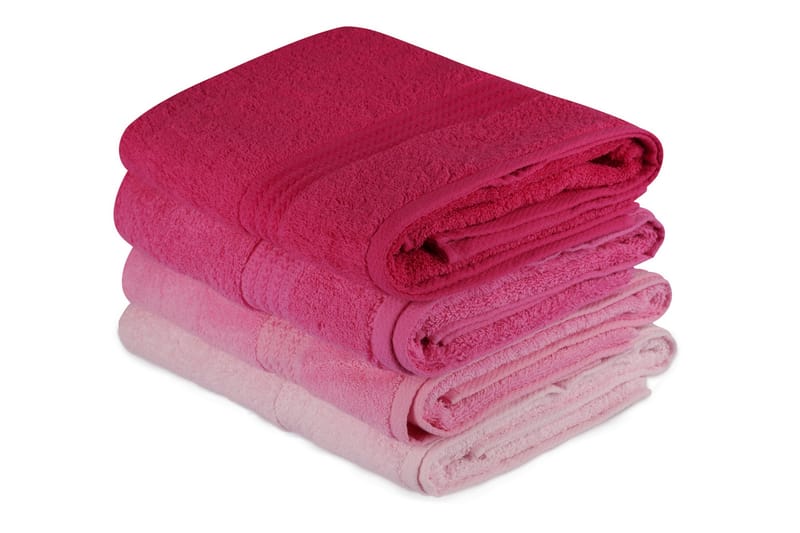 Hobby Badehåndkle 70x140 cm 4-pk - Rosa/Lyserosa - Tekstiler - Tekstiler baderom - Håndklær og badehåndkle