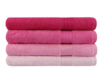 Hobby Badehåndkle 70x140 cm 4-pk - Rosa/Lyserosa - Tekstiler - Tekstiler baderom - Håndklær og badehåndkle