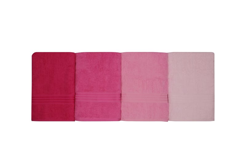 Hobby Badehåndkle 70x140 cm 4-pk - Rosa/Lyserosa - Tekstiler - Tekstiler baderom - Håndklær og badehåndkle