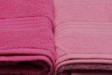 Hobby Badehåndkle 70x140 cm 4-pk - Rosa/Lyserosa - Tekstiler - Tekstiler baderom - Håndklær og badehåndkle