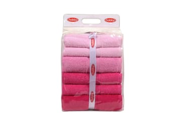 Hobby Badehåndkle 70x140 cm 4-pk - Rosa/Lyserosa - Tekstiler - Tekstiler baderom - Håndklær og badehåndkle