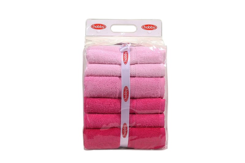 Hobby Badehåndkle 70x140 cm 4-pk - Rosa/Lyserosa - Tekstiler - Tekstiler baderom - Håndklær og badehåndkle