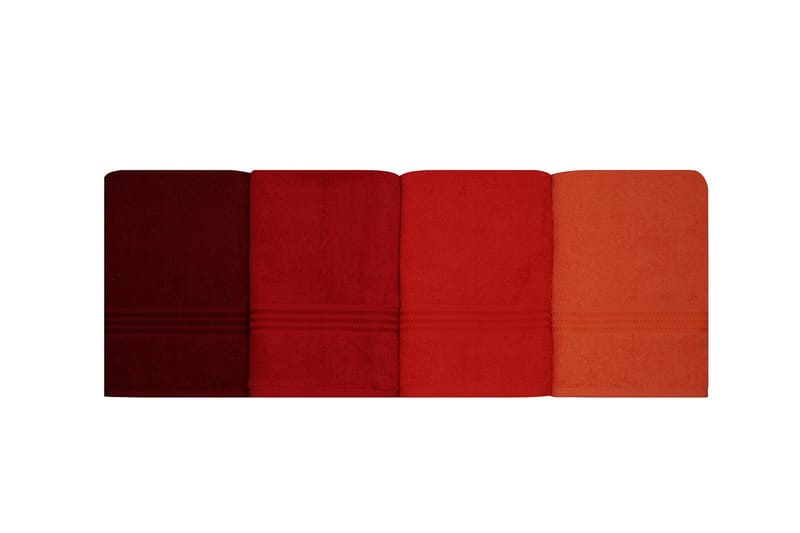 Hobby Badehåndkle 70x140 cm 4-pk - Oransje/Rød/Rosa - Stort badelaken - Håndklær og badehåndkle - Strandhåndkle & strandbadelaken