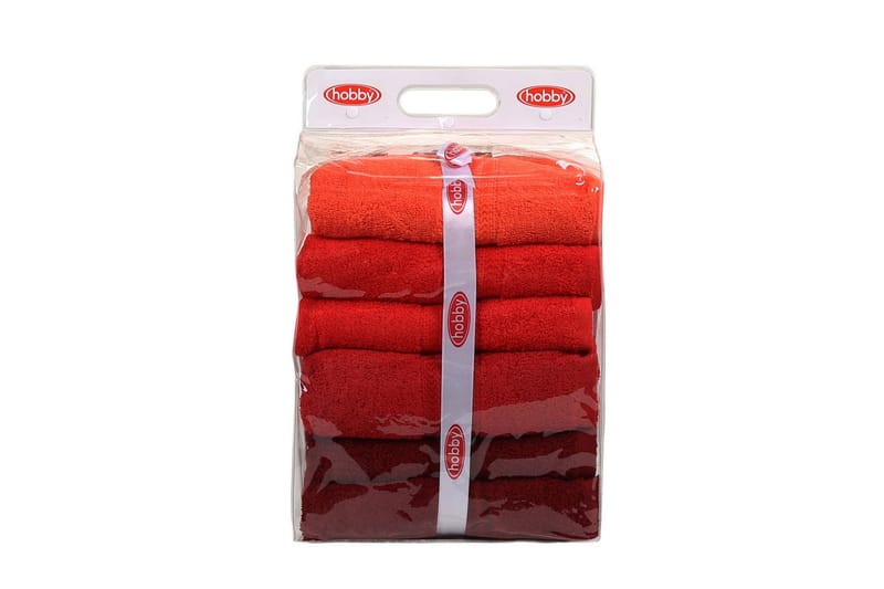 Hobby Badehåndkle 70x140 cm 4-pk - Oransje/Rød/Rosa - Stort badelaken - Håndklær og badehåndkle - Strandhåndkle & strandbadelaken