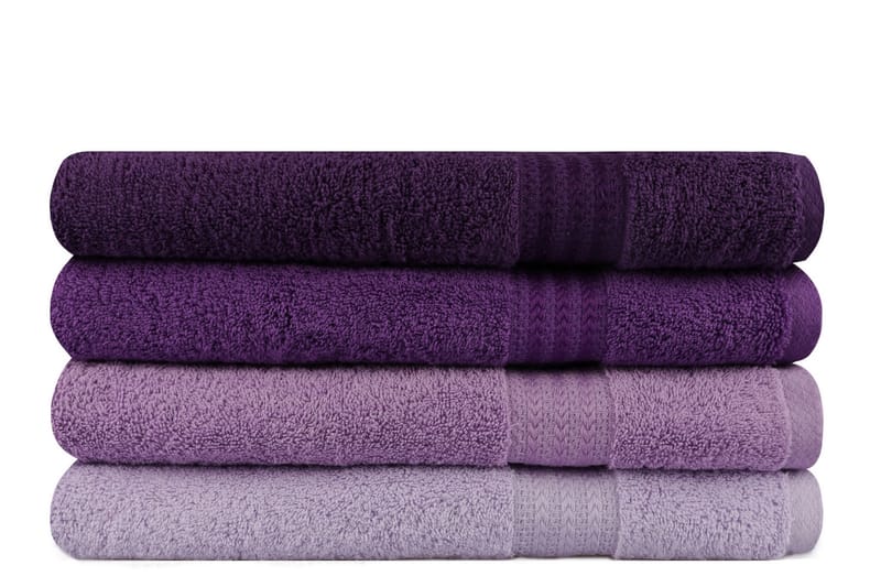 Hobby Badehåndkle 70x140 cm 4-pk - Lilla - Tekstiler - Tekstiler baderom - Håndklær og badehåndkle