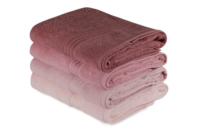 Hobby Badehåndkle 70x140 cm 4-pk - Rosa - Tekstiler - Tekstiler baderom - Håndklær og badehåndkle