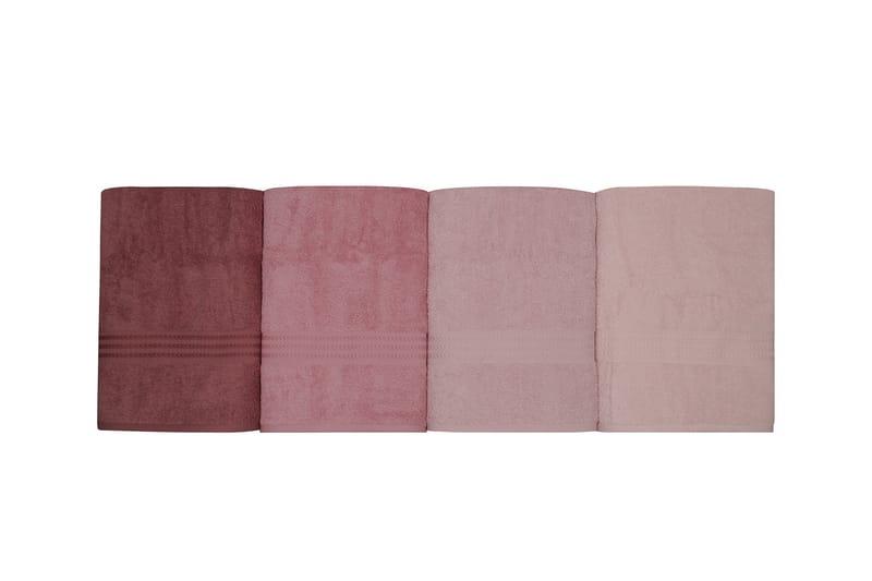 Hobby Badehåndkle 70x140 cm 4-pk - Rosa - Tekstiler - Tekstiler baderom - Håndklær og badehåndkle