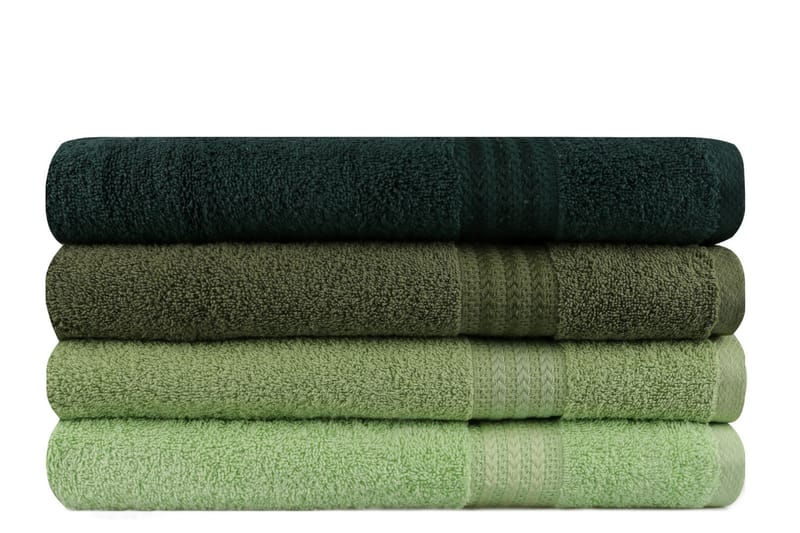 Hobby Badehåndkle 70x140 cm 4-pk - Grønn - Tekstiler - Tekstiler baderom - Håndklær og badehåndkle