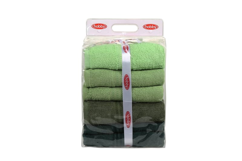 Hobby Badehåndkle 70x140 cm 4-pk - Grønn - Tekstiler - Tekstiler baderom - Håndklær og badehåndkle