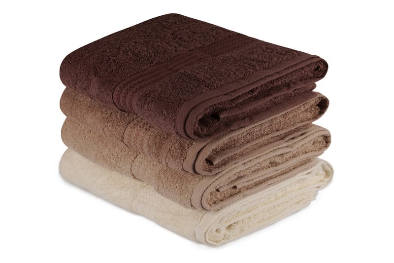 Hobby Badehåndkle 70x140 cm 4-pk - Creme/Beige/Brun - Tekstiler - Tekstiler baderom - Håndklær og badehåndkle