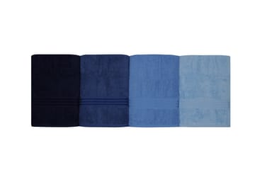 Hobby Badehåndkle 70x140 cm 4-pk - Mørkeblå/Blå/Lyseblå - Tekstiler - Tekstiler baderom - Håndklær og badehåndkle