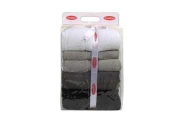 Hobby Badehåndkle 70x140 cm 4-pk - Hvit/Grå/Mørkegrå/Svart - Tekstiler - Tekstiler baderom - Håndklær og badehåndkle