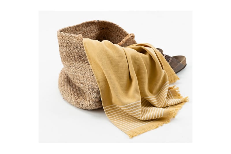 Strandbadelaken Horisont 80 x 160 cm - Gul - Tekstiler - Tekstiler baderom - Håndklær og badehåndkle