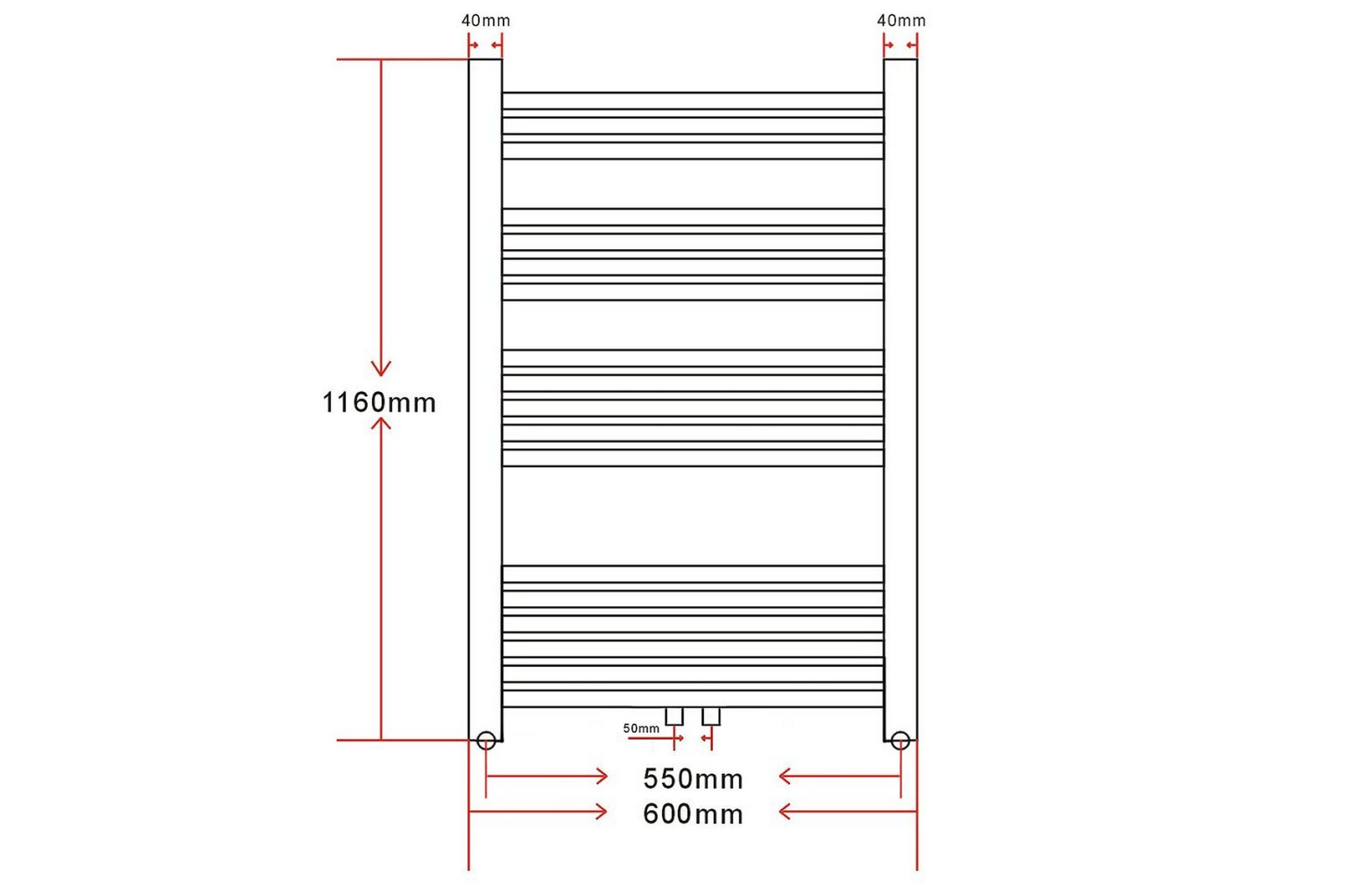 Radiator håndklestativ 600 x 1160 mm - Tekstiler - Tekstiler baderom - Håndklær