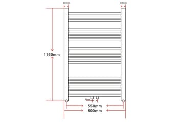 Radiator håndklestativ 600 x 1160 mm - Tekstiler - Tekstiler baderom - Håndklær