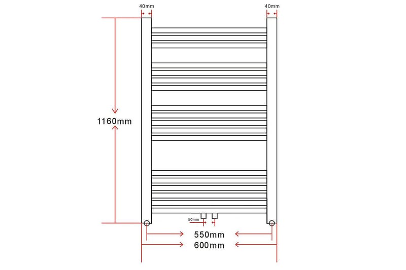 Radiator håndklestativ 600 x 1160 mm - Tekstiler - Tekstiler baderom - Håndklær