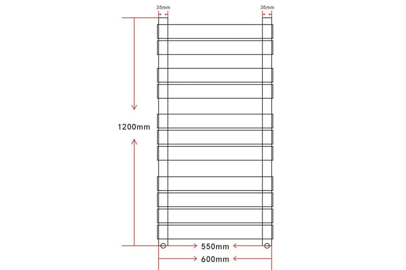 Radiator håndklestativ 600 x 1200 mm - Tekstiler - Tekstiler baderom - Håndklær