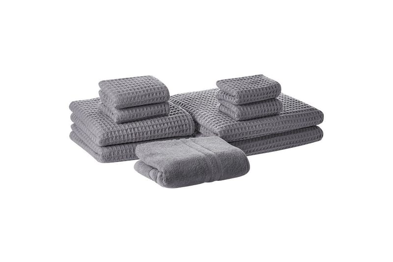 Håndkle Areora sett med 9 Grå, Grå