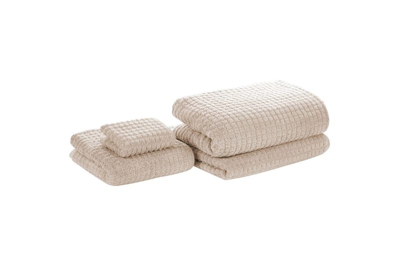 Håndkle Atai sett på 4 Beige - Beige - Tekstiler - Tekstiler baderom - Håndklær