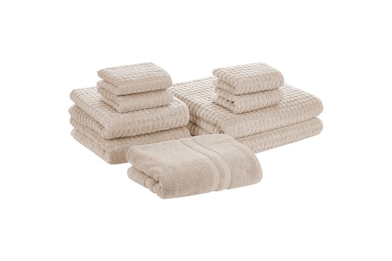 Håndkle Atai sett på 9 Beige - Beige - Tekstiler - Tekstiler baderom - Håndklær