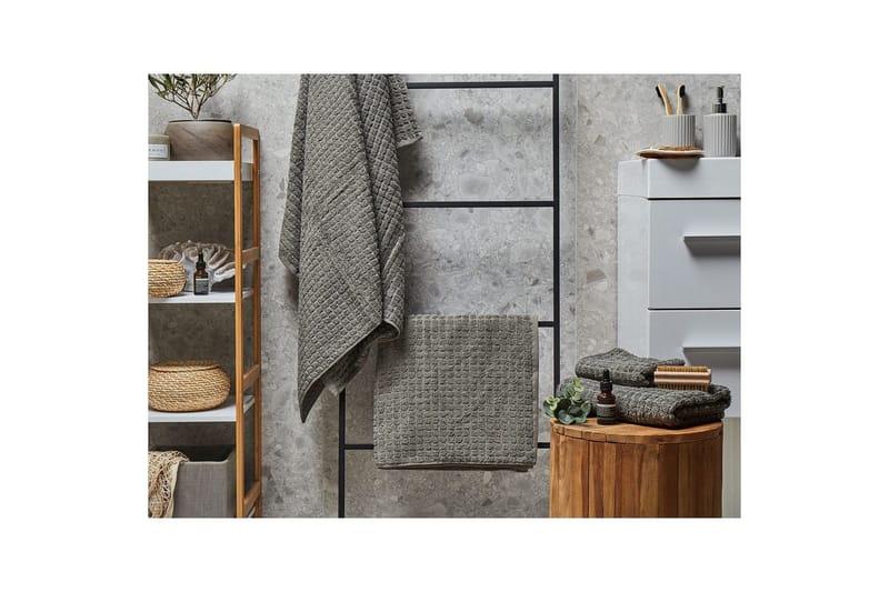 Håndkle Atai sett på 4 Grå - Grå - Tekstiler - Tekstiler baderom - Håndklær