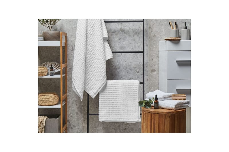 Håndkle Atai sett på 4 Hvit - Hvit - Tekstiler - Tekstiler baderom - Håndklær