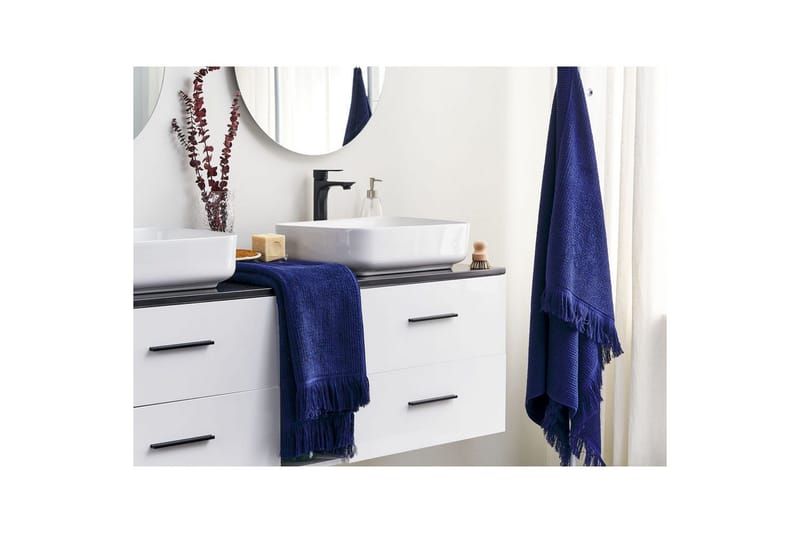 Håndkle Atiu sett på 2 Blå - Blå - Tekstiler - Tekstiler baderom - Håndklær og badehåndkle