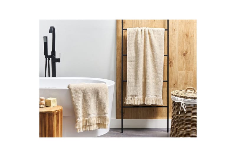 Håndkle Atiu sett på 2 Beige - Beige - Tekstiler - Tekstiler baderom - Håndklær og badehåndkle