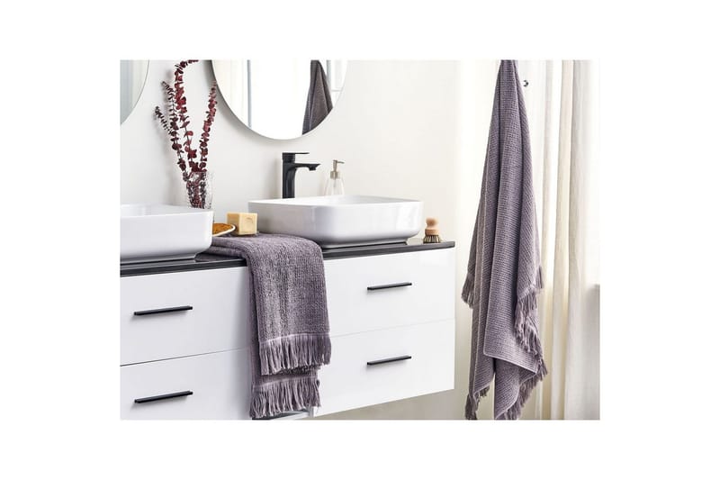 Håndkle Atiu sett på 2 Grå - Grå - Tekstiler - Tekstiler baderom - Håndklær og badehåndkle