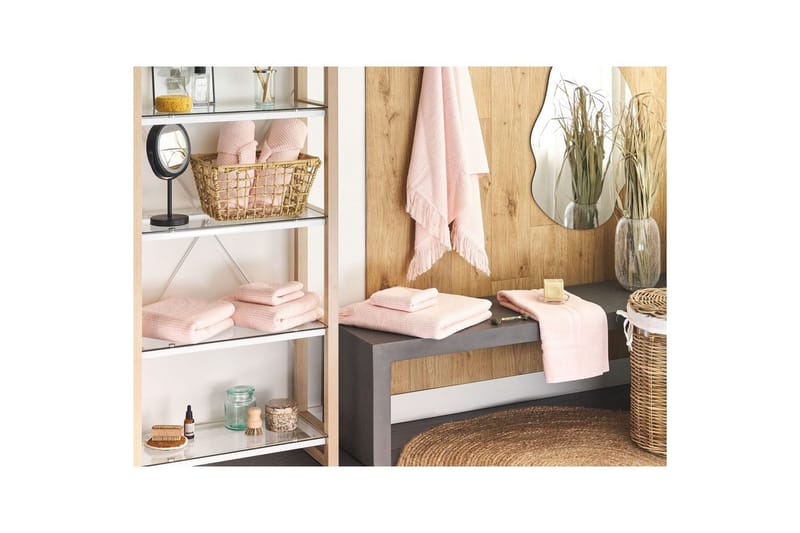 Håndkle Atiu sett på 9 Rosa - Rosa - Tekstiler - Tekstiler baderom - Håndklær