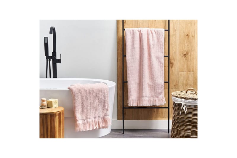 Håndkle Atiu sett på 2 Rosa - Rosa - Tekstiler - Tekstiler baderom - Håndklær og badehåndkle