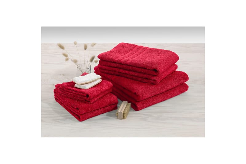 Håndkle Basic Frotté - Rød - Tekstiler - Tekstiler baderom - Håndklær
