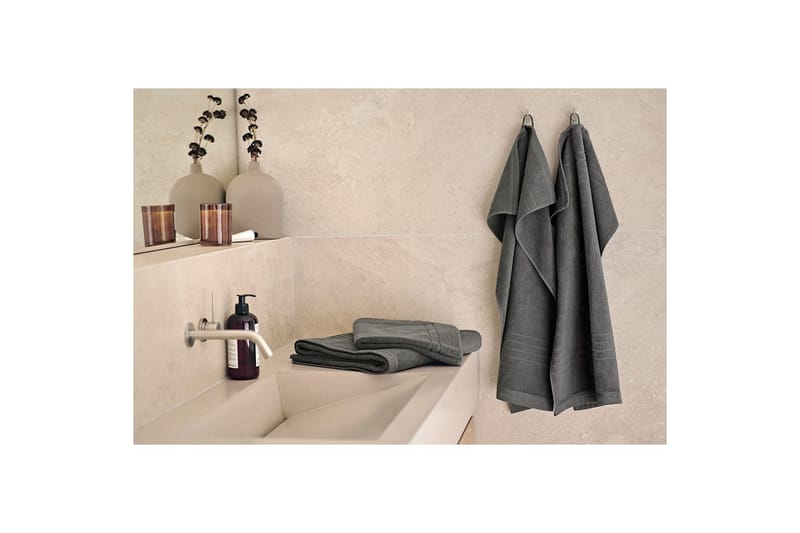Håndkle Helle 50 x 70 cm - Grå - Tekstiler - Tekstiler baderom - Håndklær