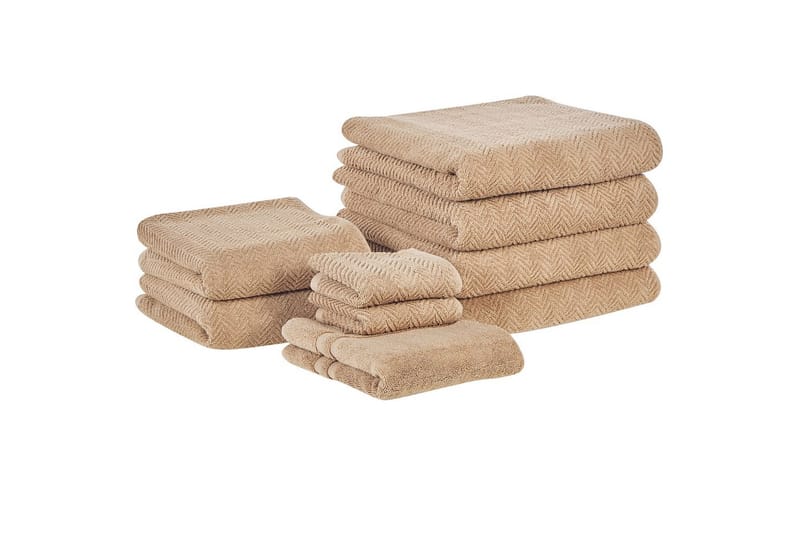 Håndkle Mitiaro sett á 9 Beige - Beige - Tekstiler - Tekstiler baderom - Håndklær