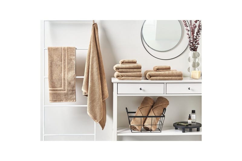 Håndkle Mitiaro sett á 9 Beige - Beige - Tekstiler - Tekstiler baderom - Håndklær