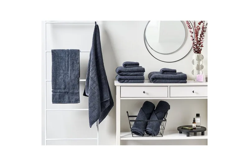 Håndkle Mitiaro sett á 9 Blå - Blå - Tekstiler - Tekstiler baderom - Håndklær