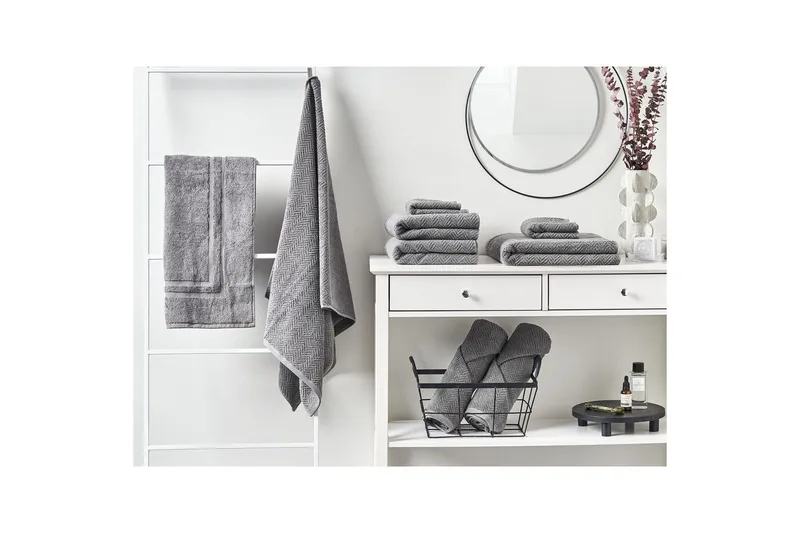 Håndkle Mitiaro sett á 9 Grå - Grå - Tekstiler - Tekstiler baderom - Håndklær