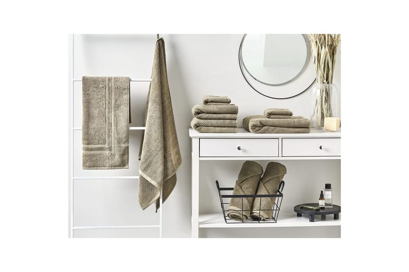 Håndkle Mitiaro sett á 9 Grønn - Grønn - Tekstiler - Tekstiler baderom - Håndklær