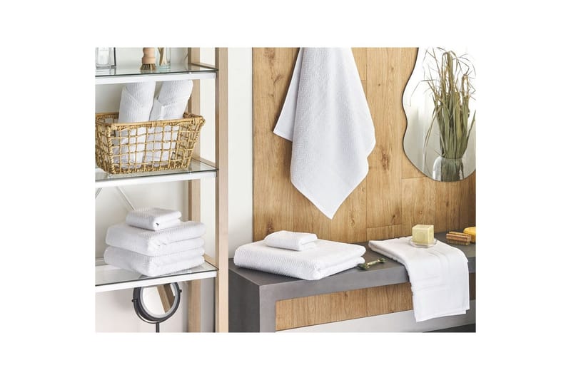 Håndkle Mitiaro sett á 9 Hvit - Hvit - Tekstiler - Tekstiler baderom - Håndklær