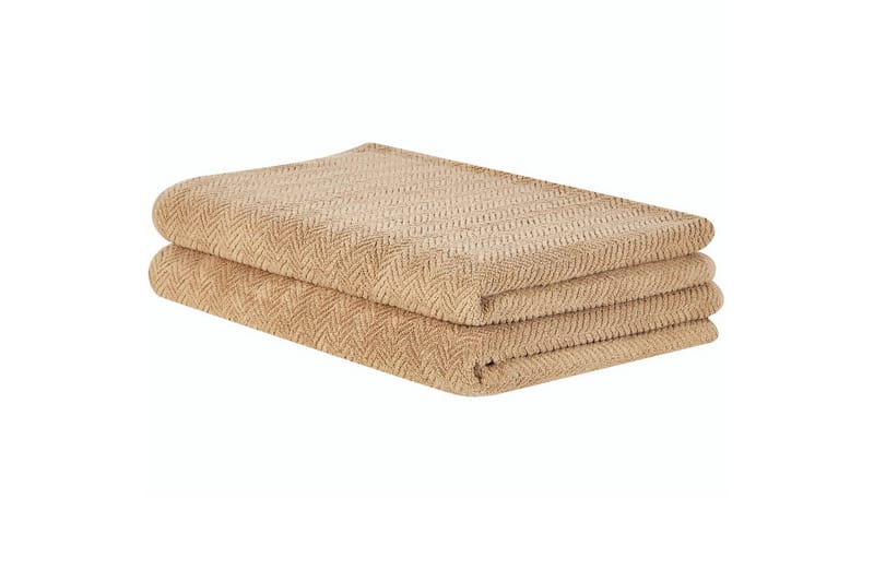 Håndkle Mitiaro sett av 2 Beige - Beige - Tekstiler - Tekstiler baderom - Håndklær og badehåndkle