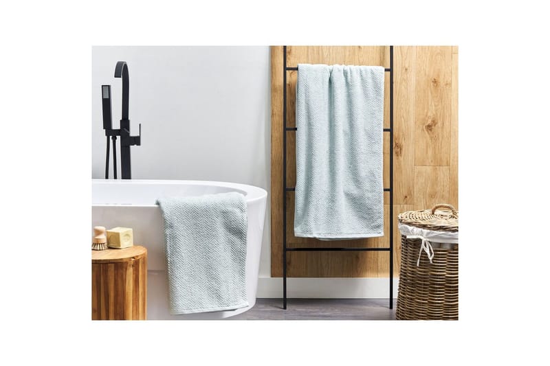 Håndkle Mitiaro sett av 2 Mintgrønn - Mintgrønn - Tekstiler - Tekstiler baderom - Håndklær og badehåndkle